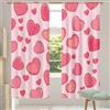 Mexpekil Tende trasparenti con cuori rossi per soggiorno, camera da letto, in voile, con tasca per asta, lunghe 182 cm, tende per la privacy, set di 2 pannelli, 140 x 198 cm