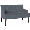 IKAYAA Divano da Salotto Moderno Divanetto a 2 Posti con Braccioli Sedia Panca Chesterfield per Soggiorno Ufficio 112 x 65,5 x 75 cm-Grigio Scuro-