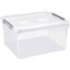 Allibert Curver Handy+, Scatola Contenitore Plus, 35 l, con coperchio, Trasparente/Argento