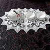 Givbro - Tovagliette rotonde in pizzo ricamate, lavorare all'uncinetto, adatte come sottobicchieri, decorazione per matrimoni, vasellame, cuscini, bianco