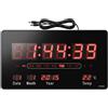 Starlet24 Orologio da parete compatto a LED con timer Sveglia Snooze Calendario Temperatura Grande display a LED 32x20cm (JH3222) Rosso