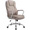 CLP Sedia Ufficio Xanthos XXL In Stoffa I Poltrona Ergonomica Portata Max 210 KG I Sedia Studio Imbottita, Colore:tortora