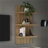 LBSIGN Mensola Verticale 60x30x125 Cm 3 Ripiani Rovere Valencia Lewis