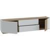 LBSIGN Mobile TV Da Terra 200 Cm 2 Ante 2 Cassetti Rovere Valencia E Secret Grey Lewis