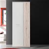LBSIGN Armadio Multiuso Portascope 2 Ante 5 Vani 70x35x180h Nube Rovere Cenere E Bianco
