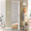 LBSIGN Armadio Scarpiera Multiuso Con Specchio 7 Ripiani 50x35x180h Nube Bianco