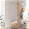 LBSIGN Armadio Scarpiera Multiuso Con Specchio 7 Ripiani 50x35x180h Nube Rovere