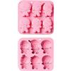 Ipotkitt 2 stampi in silicone a forma di pan di zenzero rosa, stampi per cioccolatini a tema natalizio, strumenti per la creazione di torte fai da te, caramelle, resina UV