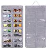 DAZZLEEX Organizer pieghevole per occhiali da sole da appendere in feltro PVC con 16 scomparti, borsa portaoggetti montata a parete o porta per proteggere e organizzare gli occhiali (grigio superficiale)