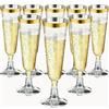Hisdricus 20 Pezzi flute plastica, 150 ml flute da champagne in Plastica, bicchieri di plastica riutilizzabili per champagne, per matrimoni, compleanni e feste, trasparenti