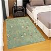 AUWUUA Tappeto antiscivolo Elegante trama floreale, tappeti lavabili Soggiorno Camera da letto 120x150cm Fiori e viticci Tappeti soffici a pelo corto, Decorazione tappeto per bambini verde salvia