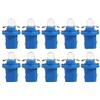 WeiHong Set di 10 lampadine LED T5 con supporto, lampadine 12 V BAX10d B8.5D per cruscotto auto e moto (blu)