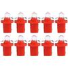 WeiHong Set di 10 lampadine LED T5 con supporto, lampadine 12 V BAX10d B8.5D per cruscotto auto e moto (rosso)