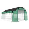 Outsunny Serra a Tunnel 4x3 m con Rete Ombreggiante Extra, Finestre e Ingresso a Zip, in PE e Acciaio, Verde | Aosom Italy