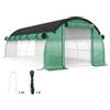 Outsunny Serra a Tunnel con rete parasole e Porta, pareti laterali a rullo, copertura in plastica e telaio in acciaio, 6x3x2 m, Verde | Aosom Italy