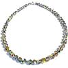 Collana swarovski nera da donna di perle in acciaio inox lunga 50 cm cristallo