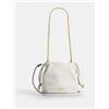 COACH Faye Mini borsa con coulisse bianca borsa a tracolla a 2 vie in pelle u...