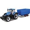 TOBAR B18-44067 - Trattore New Holland T7HD con rimorchio Hay, Scala 1:32, Colore: Blu