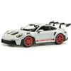 Solido Porsche 911 992 GT3 RS 2023 - Modellino di auto Diecast, corsa moderna 911 con grande ala posteriore, aerodinamica dettagliata e cerchi sportivi, bianco con accenti rossi, 1:43