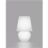 Vistosi NAXOS LAMPADA DA TAVOLO 50 BIANCO SATINATO BIANCO LUCIDO 1 LUCE ATTACCO E27