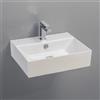 Megabad Aqualine Sistema - Lavabo 500x420 mm, con sfioratore, con foro per rubinetto, bianco 10SF50051