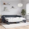 Vidaxl Divano Letto con Letto Estraibile Grigio Scuro 90x200cm Velluto