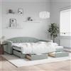 Vidaxl Divano Letto Estraibile Cassetti Grigio Chiaro 100x200 Velluto