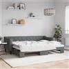 Vidaxl Divano Letto con Letto Estraibile Grigio Scuro 80x200 Tessuto