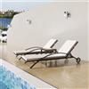 Vidaxl Lettini Prendisole con Tavolino in Polyrattan Marrone