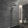 Görbach Colonna Doccia idromassaggio Sistema Doccia Nero in INOX 304 Doccia Soffione Colonna Senza Miscelatore Set Doccia a Pioggia con Doccetta e Soffione (25 * 25cm)