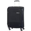 Samsonite Base Boost - Valigia morbida da 66 cm di medie dimensioni, trolley con 4 ruote, lucchetto TSA, leggera ed espandibile, 67,5 L, Nero