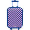 NoBoringSuitcases.com® Valigia Blu Per Bambini Compatto 48x31x19 cm Bagaglio Ultraleggero Trolley A Mano Rigidi LED Ruote Valigie Neonato - Ragazze - Blocchi - Blu - Rosa