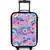 NoBoringSuitcases.com® Valigia Per Bambini Compatto 48x31x19 cm Bagaglio Ultraleggero Trolley A Mano Rigidi LED Ruote Valigie Bimbi - Ragazze - Nuvole - Arcobaleni - Fiori