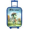 NoBoringSuitcases.com NoBoringSuitcases© Valigia Blu Per Bambini Personalizzato Con Un Nome | 48x31x19 cm - Bagaglio Ultraleggero Trolley A Mano Rigidi LED Ruote Valigie Neonato - Ragazze - Golf - Dino - Verde