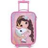 NoBoringSuitcases.com® Valigia Rosa Per Bambini Compatto 48x31x19 cm Bagaglio Ultraleggero Trolley A Mano Rigidi LED Ruote Valigie Bimbi - Ragazze - Ragazza - Unicorno - Glitter