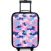 NoBoringSuitcases.com® Valigia Per Bambini Compatto 48x31x19 cm Bagaglio Ultraleggero Bagagli Rigidi LED Ruote Valigie Neonato Bimbi - Ragazze - Camouflage - Rosa - Blu