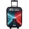 NoBoringSuitcases.com® Valigia Per Bambini Personalizzato Con Un Nome 48x31x19 cm Bagaglio Ultraleggero Trolley A Mano Rigidi LED Ruote Da Viaggio - Ragazzo - Auto corsa - Illuminazione - Neon
