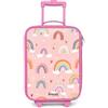 NoBoringSuitcases.com® Valigia Rosa Per Bambini Compatto 48x31x19 cm Bagaglio Ultraleggero Trolley A Mano Rigidi LED Ruote Da Viaggio - Ragazze - Arcobaleni - Rosa