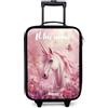 NoBoringSuitcases.com® Valigia Per Bambini Personalizzato Con Un Nome 48x31x19 cm Bagaglio Ultraleggero Trolley A Mano Rigidi LED Ruote Da Viaggio - Ragazze - Unicorno - Rosa - Farfalla - Fiori