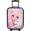 NoBoringSuitcases.com® Valigia Per Bambini Compatto 48x31x19 cm Bagaglio Ultraleggero Trolley A Mano Rigidi LED Ruote Valigie Neonato - Ragazze - Ragazza - Unicorno - Rosa