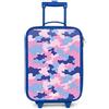 NoBoringSuitcases.com® Valigia Blu Per Bambini Compatto 48x31x19 cm Bagaglio Ultraleggero Bagagli Rigidi LED Ruote Valigie Neonato Bimbi - Ragazze - Camouflage - Rosa - Blu