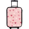 NoBoringSuitcases.com® Valigia Per Bambini Compatto 48x31x19 cm Bagaglio Ultraleggero Bagagli Rigidi LED Ruote Valigie Neonato Bimbi - Ragazze - Cuori - Rosa