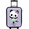 NoBoringSuitcases.com® Valigia Per Bambini Compatto 48x31x19 cm Bagaglio Ultraleggero Trolley A Mano Rigidi LED Ruote Valigie Bimbi - Ragazze - Kawai - Balletto - Panda