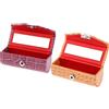 perfk Custodia per Rossetto in Pelle Donna Da Donna 2 Pezzi con Rettangolo Porta Rossetto a Specchio per Borsa Da Viaggio, Pasta di fagioli all'arancia