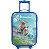 NoBoringSuitcases.com NoBoringSuitcases© Valigia Blu Per Bambini Personalizzato Con Un Nome | 48x31x19 cm - Bagaglio Ultraleggero Bagagli Rigidi LED Ruote Valigie Neonato Bimbi - Ragazzo - Stadio - Pallone - Elettrico