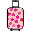 NoBoringSuitcases.com® Valigia Per Bambini Compatto 48x31x19 cm Bagaglio Ultraleggero Bagagli Rigidi LED Ruote Valigie Neonato Bimbi - Ragazze - Fiori - Rosa
