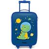 NoBoringSuitcases.com NoBoringSuitcases© Valigia Blu Per Bambini Compatto Bagaglio Ultraleggero | 48x31x19 cm - Trolley A Mano Rigidi LED Ruote Valigie Bimbi - Ragazzo - Dino - Pianeta - Stella