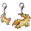 Pokemon Center Metal Charm Ponyta & Rapidash Pokedex Figure Japan Ufficiale...