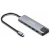 Nilox Docking station Nilox 8in1 con doppio 4K 1000mbps 100W USB tipo C in alluminio Grigio [NXDSUSBC08]