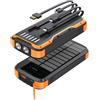MINRISE Solar Power Bank 40000 mAh, caricatore portatile PD 20 W ricarica rapida caricabatterie solare Power Bank integrato in 4 cavi e USB-C in/output, batteria esterna da campeggio con torce